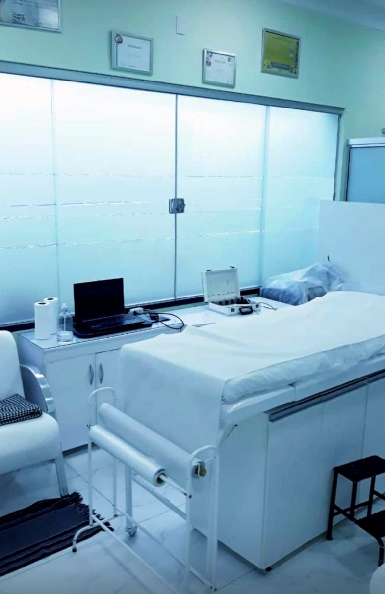 Sala preparada para sessão de laser